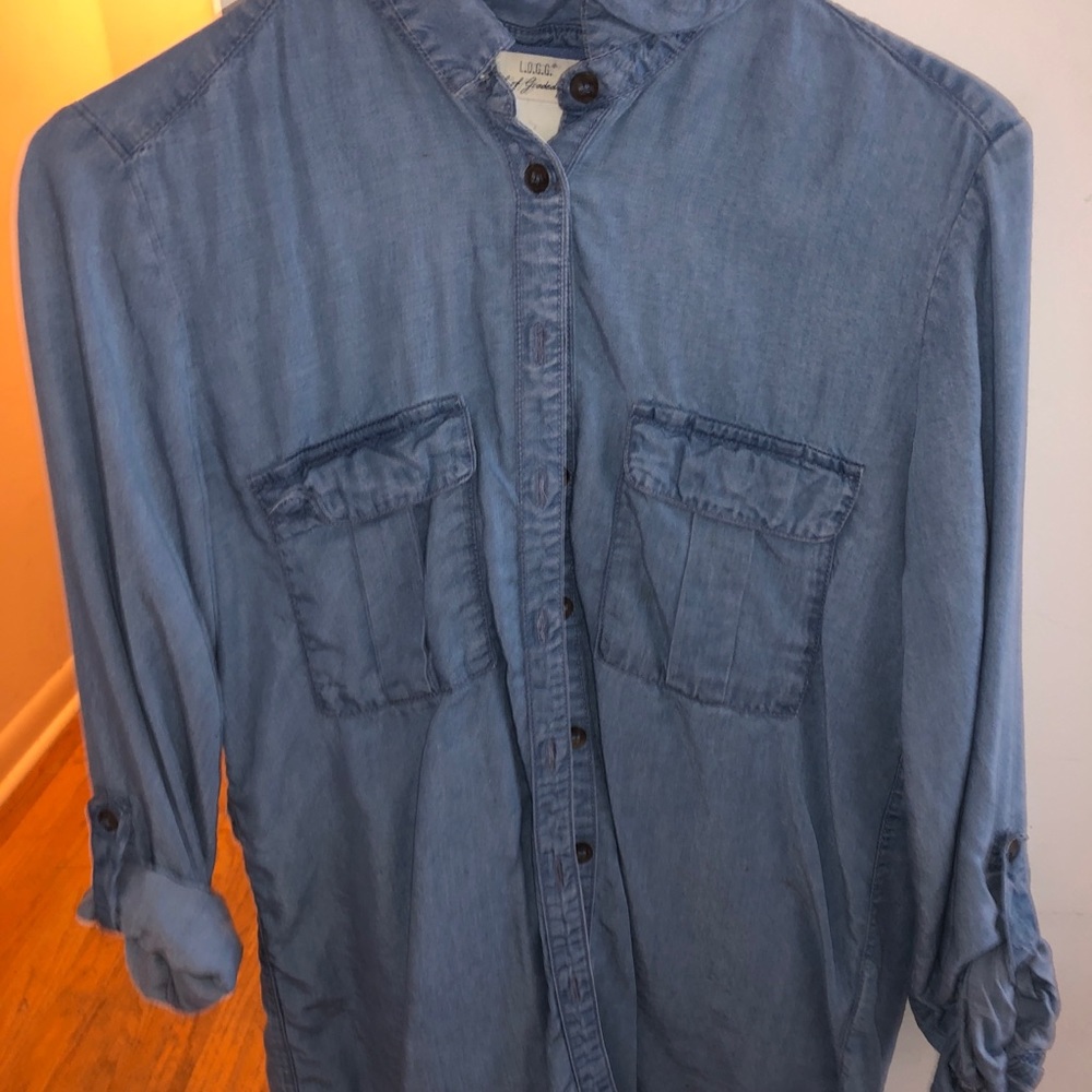 Feaux Denim Button-Up